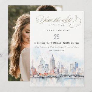 Reserve A Data Fotos de casamento da paisagem em aquarela de Detr