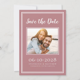 Reserve A Data Fotos de Casamento Dusty Rose Simples Modernas de