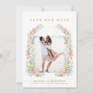 Reserve A Data Fotos de Casamento em Dourado Ornate Pastel Suave 