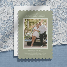 Reserve A Data Fotos de Casamento em Verde Oliva com Letra Modern