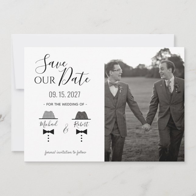 Reserve A Data Fotos de Casamento Gay (Frente)