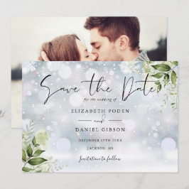 Reserve A Data Fotos de Folhas Verdes Casamento de Inverno