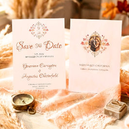Reserve A Data Fotos de Noivado de Folhas de Outono Elegantes Cas