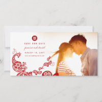 Fotos do Pavão Vermelho Boho Dupla Felicidade Chin