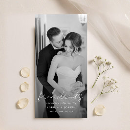 Reserve A Data Free Drinks | Minimalist Bookmark Wedding Photo
