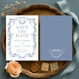 Reserve A Data French Victorian Dusty Blue Wedding Save the Date