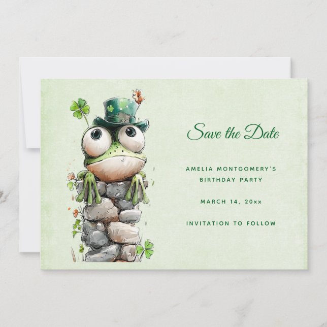 Reserve A Data Frog with Green Hat and Shamrock Cute (Frente)