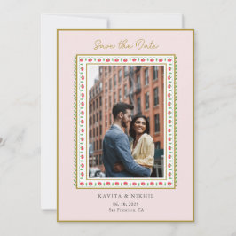 Reserve A Data Fronteira de flores em aquarela Foto Salve a Data