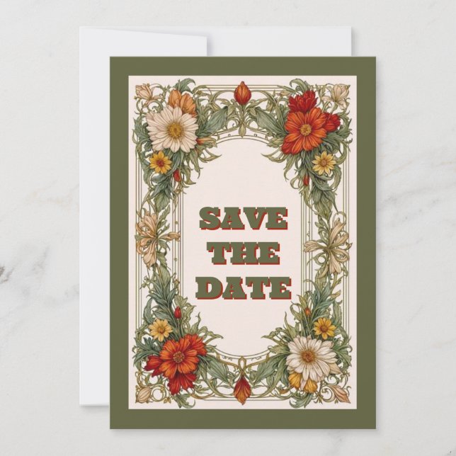 Reserve A Data Fronteira vitoriana de Ornamentado com o casamento (Frente)