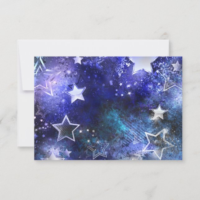 Reserve A Data Fundo de Espaço com Estrelas (Frente)