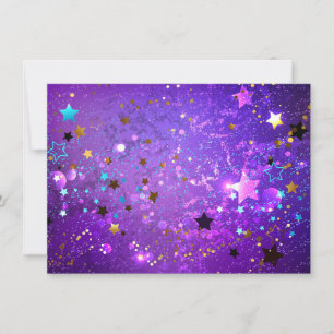 Reserve A Data Fundo de folhas roxas com estrelas