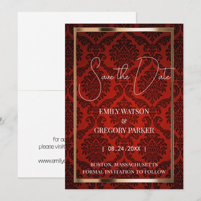 Reserve A Data Fundo Vintage Salvar a Data (Frente/Verso)