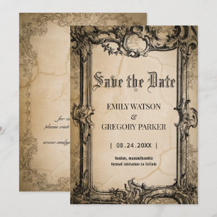 Reserve A Data Fundo vintage Save The Date