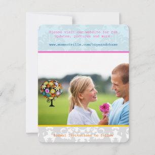 Reserve A Data Funky Vintage Damask Foto Casamento Salve a Data