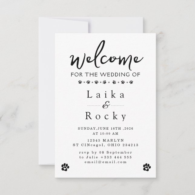 Reserve A Data Funny Dog Wedding Invitation (Frente)