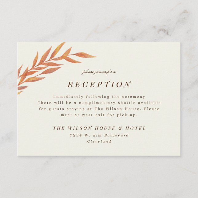 Reserve A Data Gabinete de Recepção de casamento Simples Laranja (Frente)