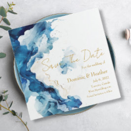 Reserve A Data Gala dos Sonhos de Mármore AZUL | Salve o Dia com 