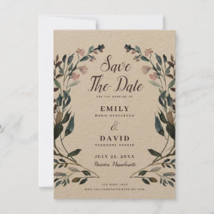 Reserve A Data Garden Crest   Casamento Rustic Kraft Salvar A Dat