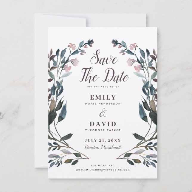 Reserve A Data Garden Crest | Casamento Rustic Kraft Salvar A Dat (Frente)