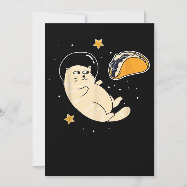 Reserve A Data Gato Astronauta na Lua do Taco Exterior (Frente)
