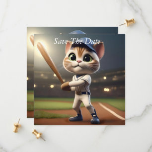Reserve A Data Gato Engraçado De Beisebol Em 3D,