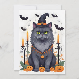 Reserve A Data Gato Halloween Bela Cartografia Animal Engraçada A