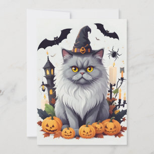 Reserve A Data Gato Halloween Bela Cartografia Animal Engraçada A