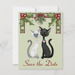 Reserve A Data Gatos Fofos de Feriado Salvam o Aviso de Casamento