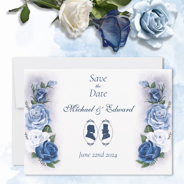 Reserve A Data Gay Grooms Regency Rosas azuis (Criador carregado)