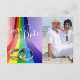 Reserve A Data Gay Rainbow e Rings Casamento Salvem a Data