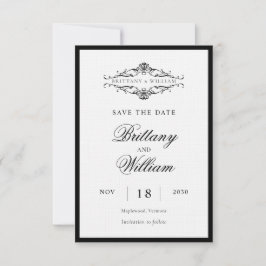 Reserve A Data [GAZELLE] Casamento Monocromático Elegante Preto e