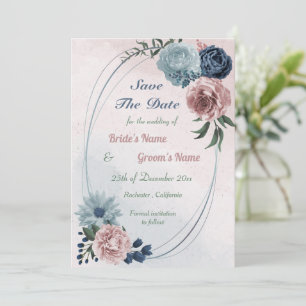 Reserve A Data geometria floral azul-rosa bonita