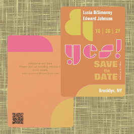 Reserve A Data Geométrico moderno, sim! Laranja Queimado Salvar D