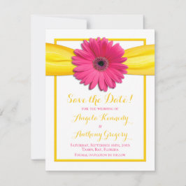Reserve A Data Gerbera Margarida Rosa Fita Amarela Casamento