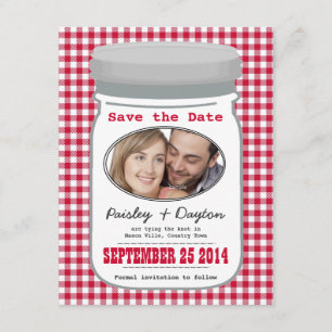 Reserve A Data Gingham Mason Jar Cute Country Salve a Data