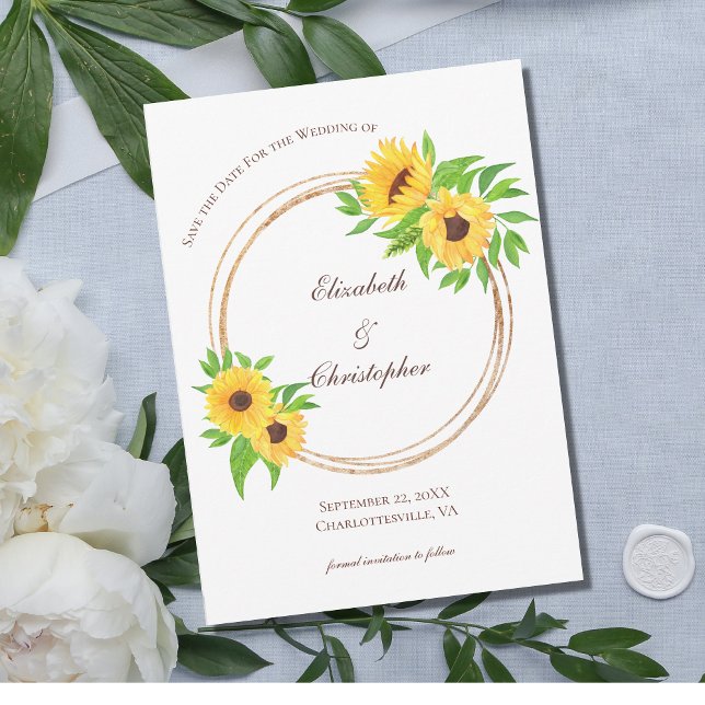 Reserve A Data Girassóis País Amarelo Floral Código QR Casamento (Criador carregado)