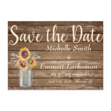 Girassol Rústico País Madeira Vintage Salvar a Dat