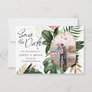 Reserve A Data Glamorous Summer Greenery Data de salvamento da