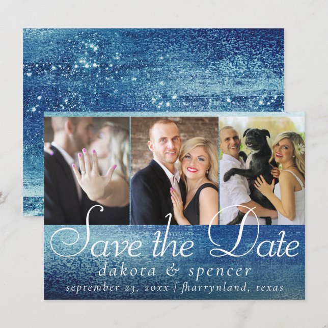 Reserve A Data Glitzy Foil | Ice Blue Faux Iridescent 3 Foto (Frente/Verso)