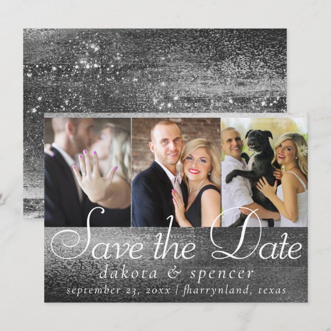 Reserve A Data Glitzy Foil | Silver Platinum Faux Chrome 3 Foto (Frente/Verso)