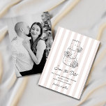 Reserve A Data Going to the Chapel Colorful Stripe Photo<br><div class="desc">“Going to the chapel” wedding design featuring a cute hand -drawn wedding cake illustration set against a fun, colorful modern stripe background. This playful yet elegant design blends minimalist line art with bold color for a fresh, contemporary bridal aesthetic. Perfect for wedding invitations, bridal shower decor, RSVP cards, stickers, and...</div>