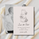 Reserve A Data Going to the Chapel Photo Wedding<br><div class="desc">“Going to the chapel” wedding design featuring a cute hand -drawn wedding cake illustration set against a colorful background. Add your favorite photo or engagement photo to the back. This playful yet elegant design blends minimalist line art with bold color for a fresh,  contemporary bridal aesthetic.</div>