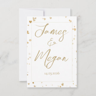 Reserve A Data Gold Heart Save the Date Cards