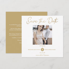Reserve A Data Golden Effect Elegant Custom Photo Wedding