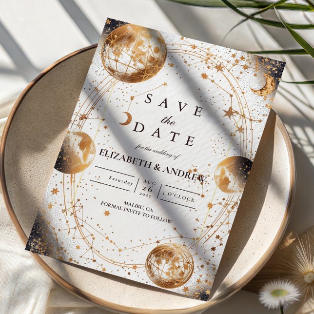 Reserve A Data Golden Moonlit Celestial Wedding (Criador carregado)