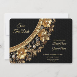 Reserve A Data Golden Ornate Frame Save The Date