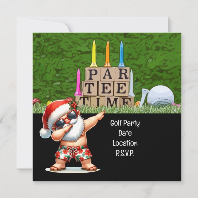 Reserve A Data Golf Par tee Festa Santa Claus Natal julho (Frente)