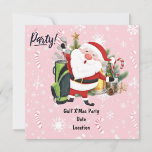 Reserve A Data Golf Santa Claus joga fundo rosa