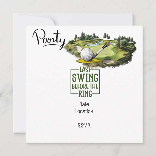 Reserve A Data Golfista último swing antes da despedida de soltei (Frente)