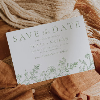 Reserve A Data Gorgeous Sage Line Art Wedding
